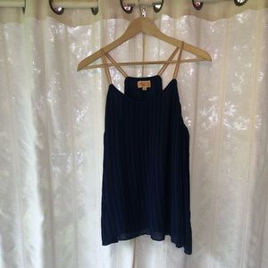 Naked Zebra pleated sleeveless top